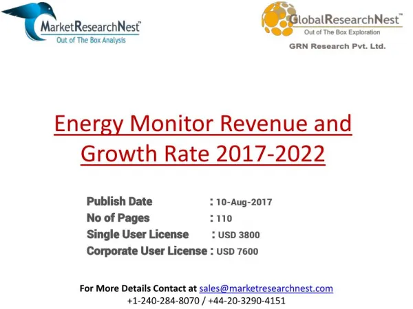 United States Energy Monitor Market Major Players Product Revenue 2017