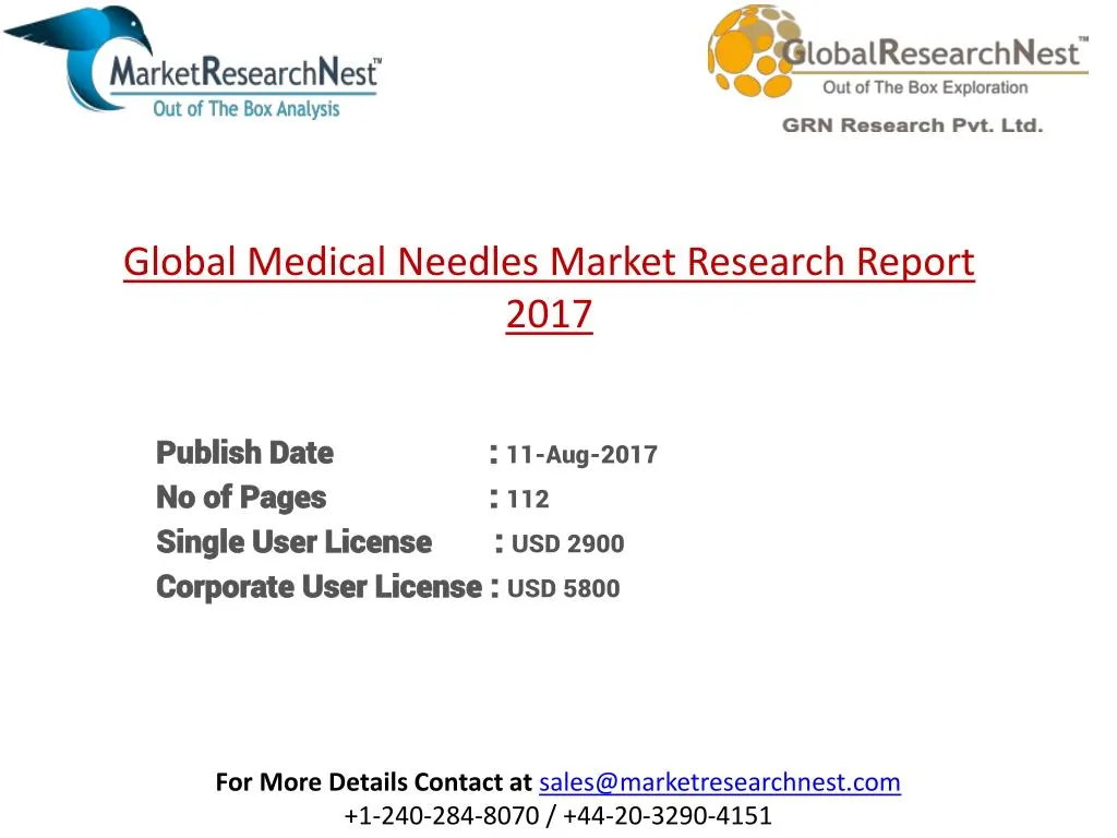 global medical needles market research report 2017