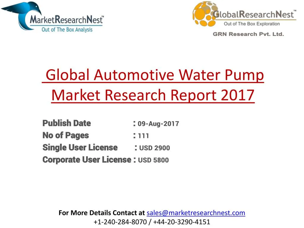 global automotive water pump market research report 2017