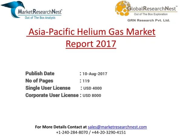 Asia-Pacific Helium Gas Market Research Report 2017 to 2022