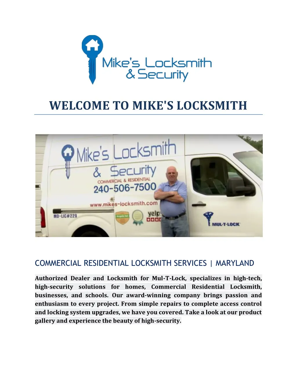 welcome to mike s locksmith