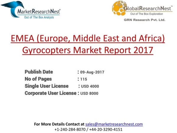 EMEA (Europe, Middle East and Africa) Gyrocopters Market Major Players Product Revenue 2017