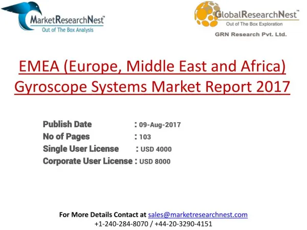 EMEA (Europe, Middle East and Africa) Gyroscope Systems Revenue and Growth Rate 2017-2022