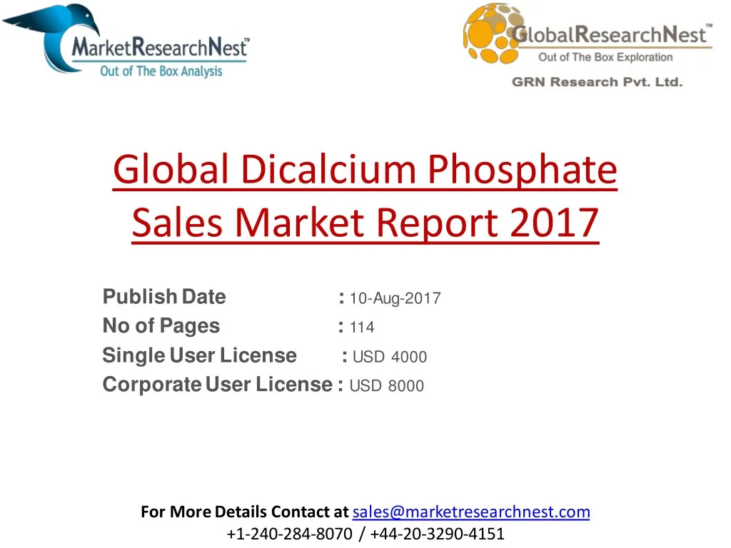 global dicalcium phosphate sales market report