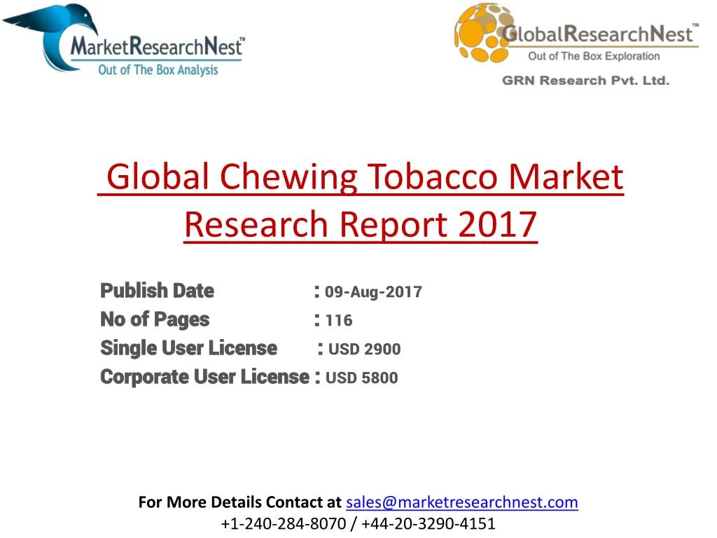 global chewing tobacco market research report 2017