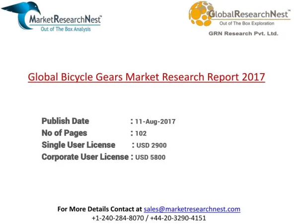 Global Bicycle Gears Market 2017 Analysis and Forecast to 2022