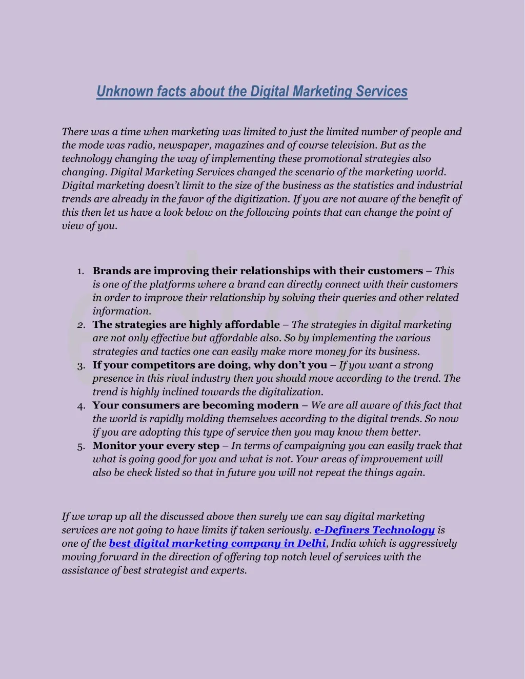 unknown facts about the digital marketing services