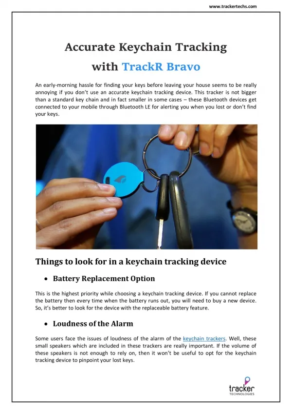 Accurate keychain tracking device - Trackertechs