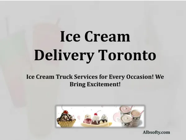 Ice Cream Delivery Toronto