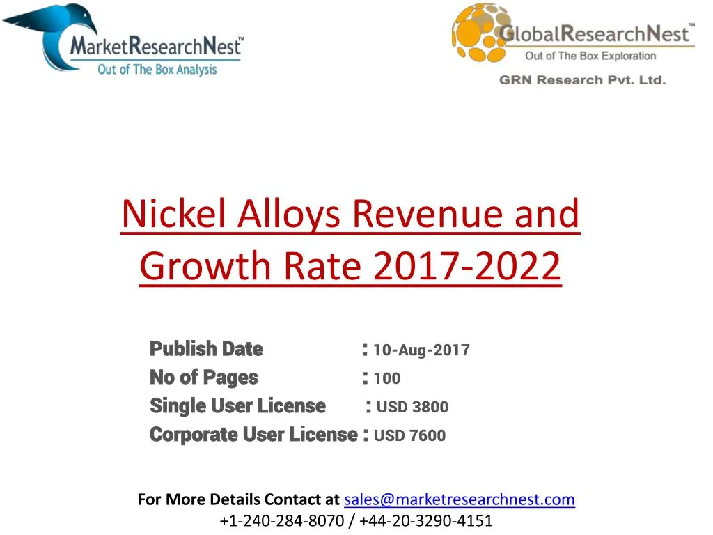 nickel alloys revenue and growth rate 2017 2022