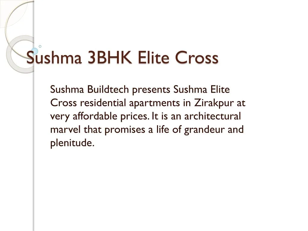 sushma 3bhk elite cross