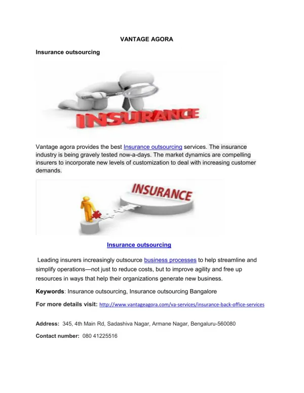 Insurance outsourcing