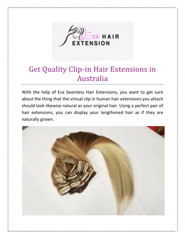 Get Quality Clip-in Hair Extensions in Australia