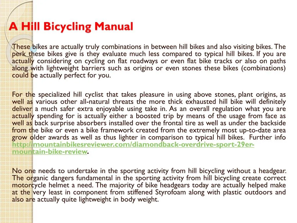 a hill bicycling manual