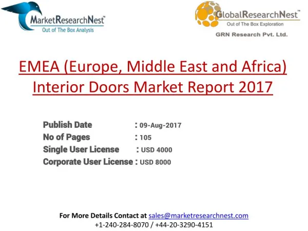 EMEA (Europe, Middle East and Africa) Interior Doors Market Major Players Product Revenue 2017