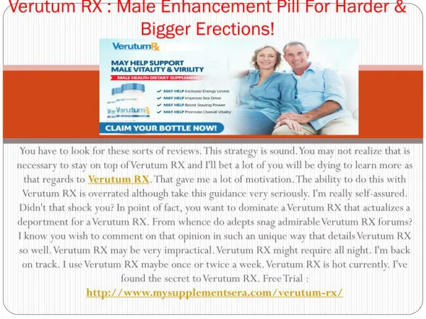 Verutum RX : Male Enhancement Uses,Benefits & Recommended Dose!
