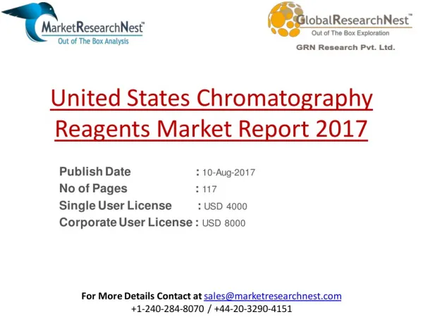 2017 to 2022 United States Chromatography Reagents Sales Market Research Analysis Report