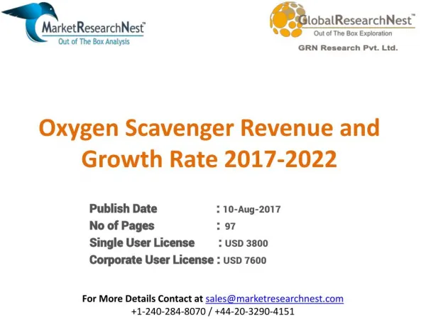 United States Oxygen Scavenger Market Research Report 2017 to 2022