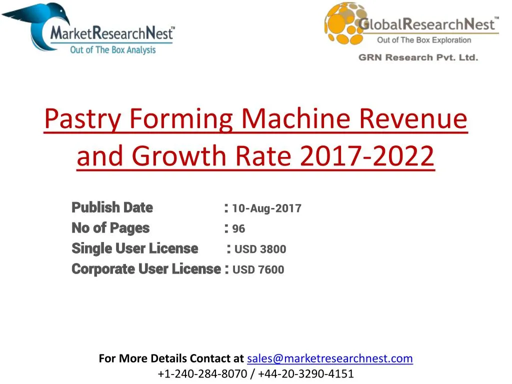 pastry forming machine revenue and growth rate 2017 2022