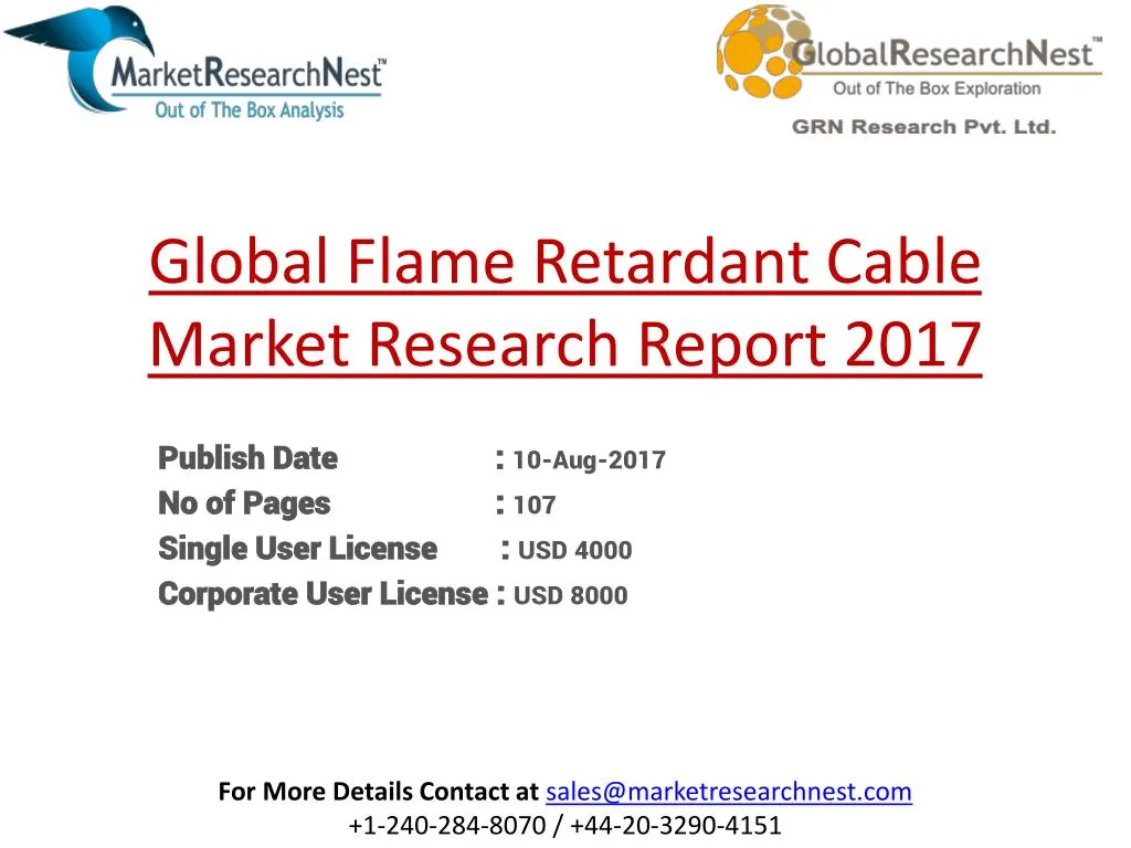 global flame retardant cable market research report 2017