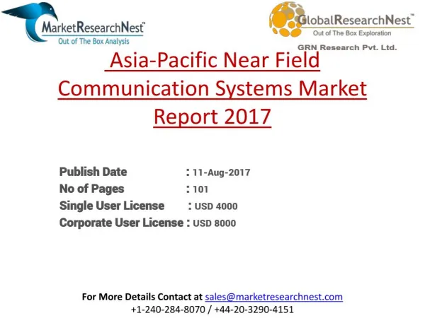Asia-Pacific Near Field Communication Systems Market Major Players Product Revenue 2017