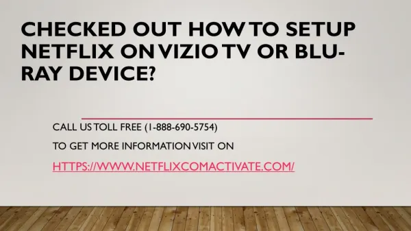 How to setup Netflix on Vizio TV or Blu-ray device?
