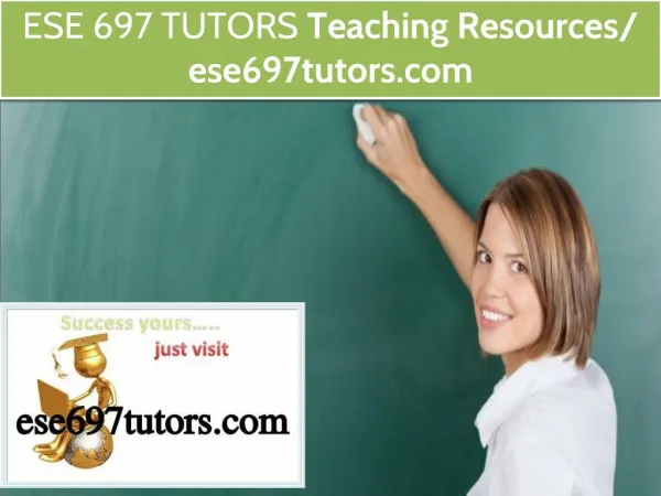 ESE 697 TUTORS Teaching Resources / ese697tutors.com