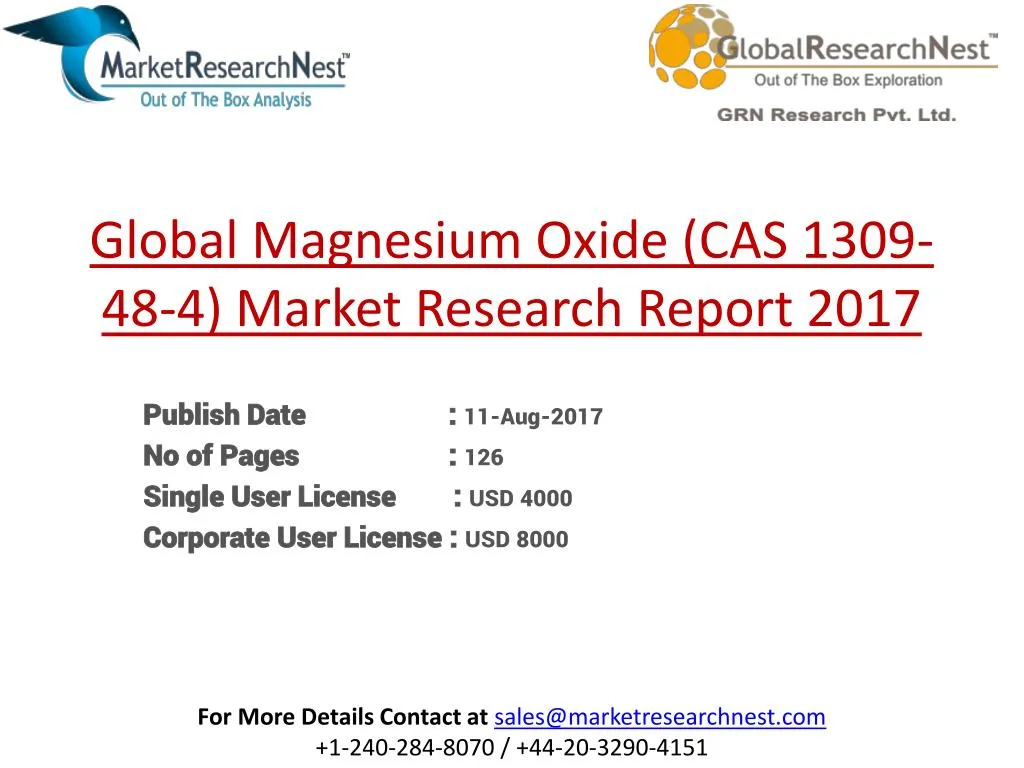 global magnesium oxide cas 1309 48 4 market research report 2017