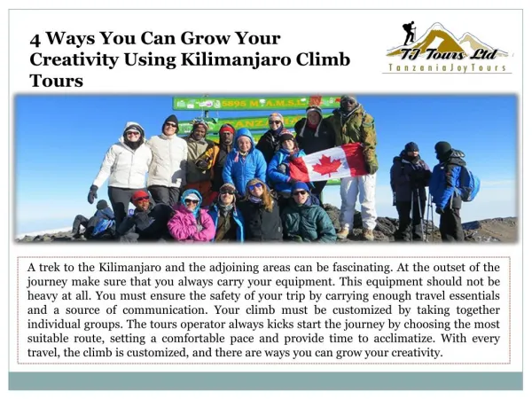 4 Ways You Can Grow Your Creativity Using Kilimanjaro Climb Tours