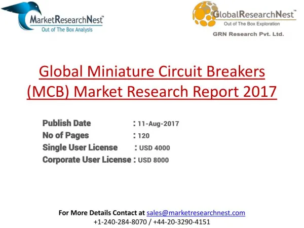 Global Miniature Circuit Breakers (MCB) Market Research Report 2017