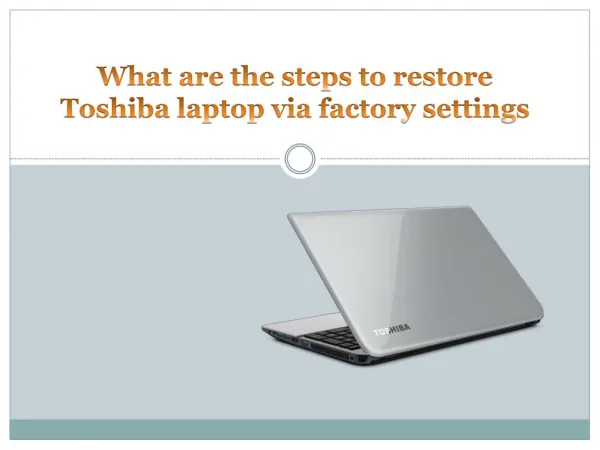 What are the steps to restore toshiba laptop via factory settings