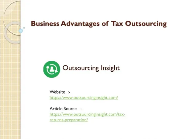 Business Advantages of Tax Outsourcing