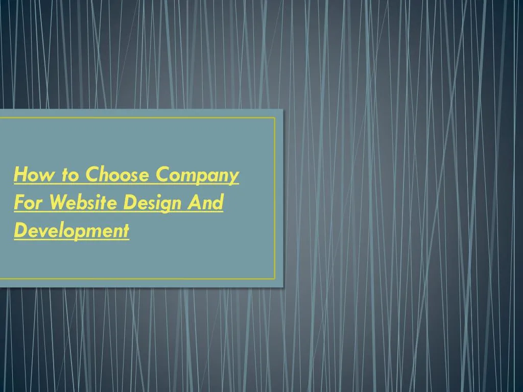 how to choose company for website design and development