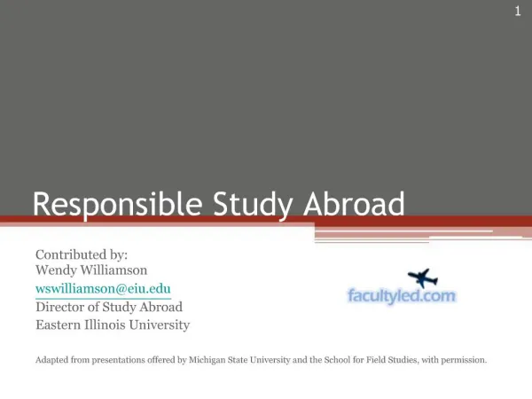Responsible Study Abroad