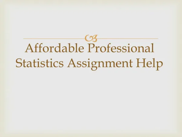Affordable Professional Statistics Assignment Help