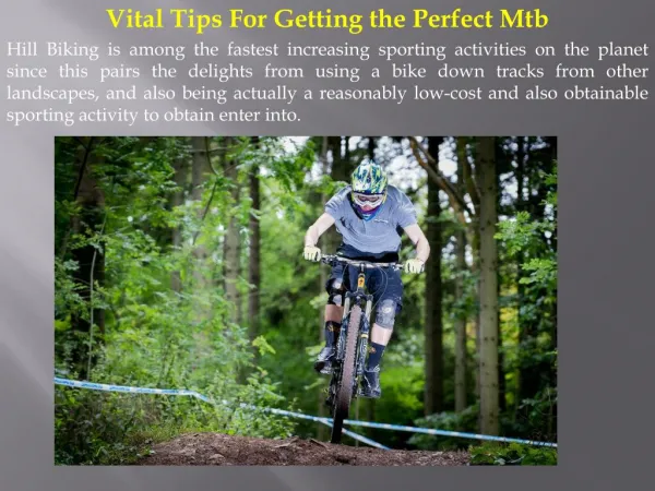 Vital Tips For Getting the Perfect Mtb