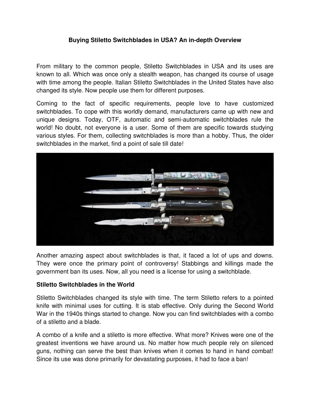 buying stiletto switchblades in usa an in depth
