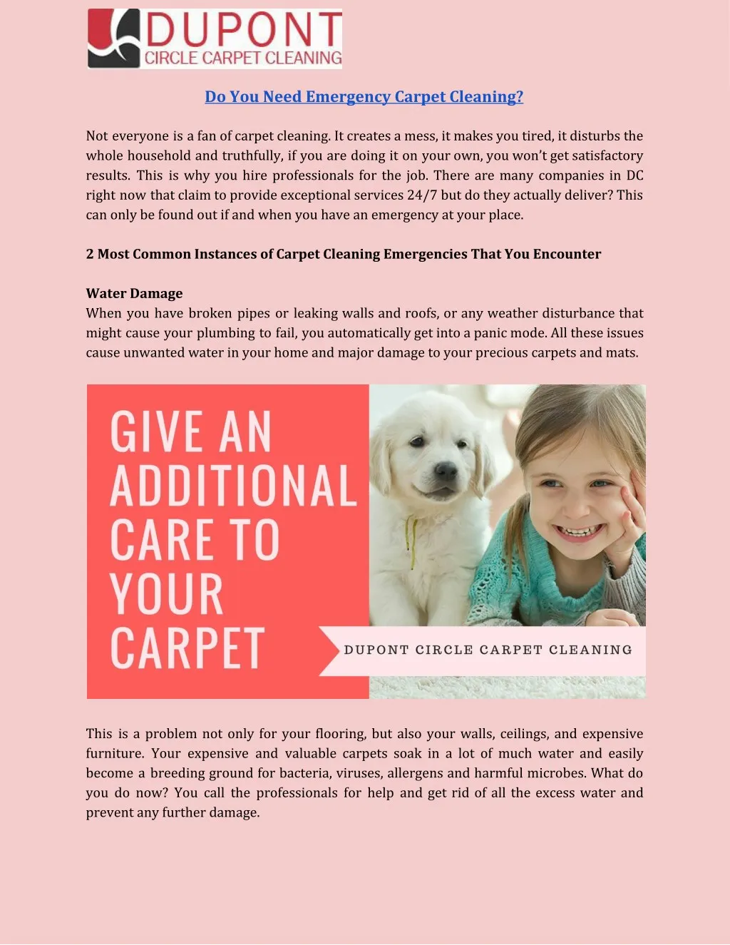 do you need emergency carpet cleaning