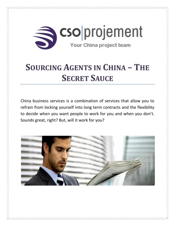 Sourcing Agents in China – The Secret Sauce