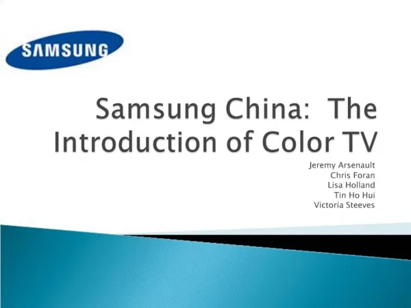 Samsung China: The Introduction of Color TV