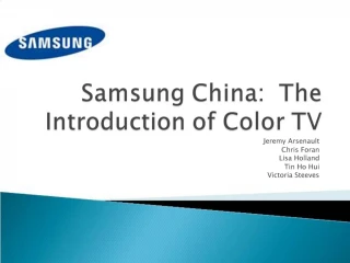 Samsung China: The Introduction of Color TV