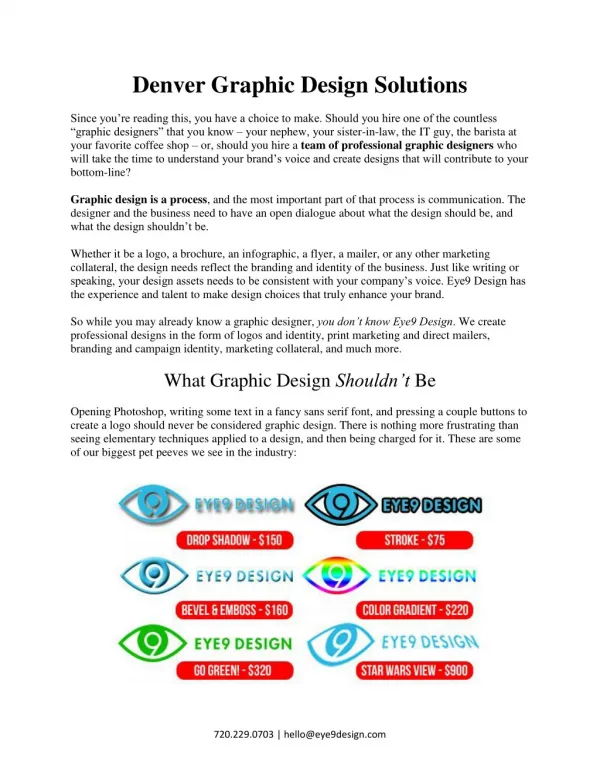 Eye9design - Website Design and Developments Denver