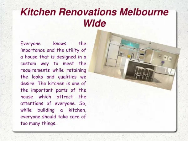 Kitchen Renovations Melbourne Wide