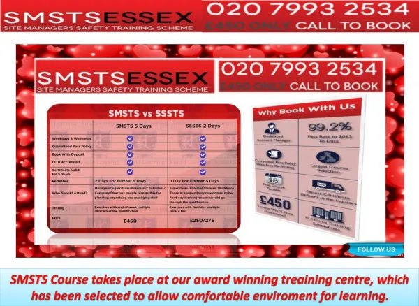 SMSTS Course, SMSTS Centre Southend, UK