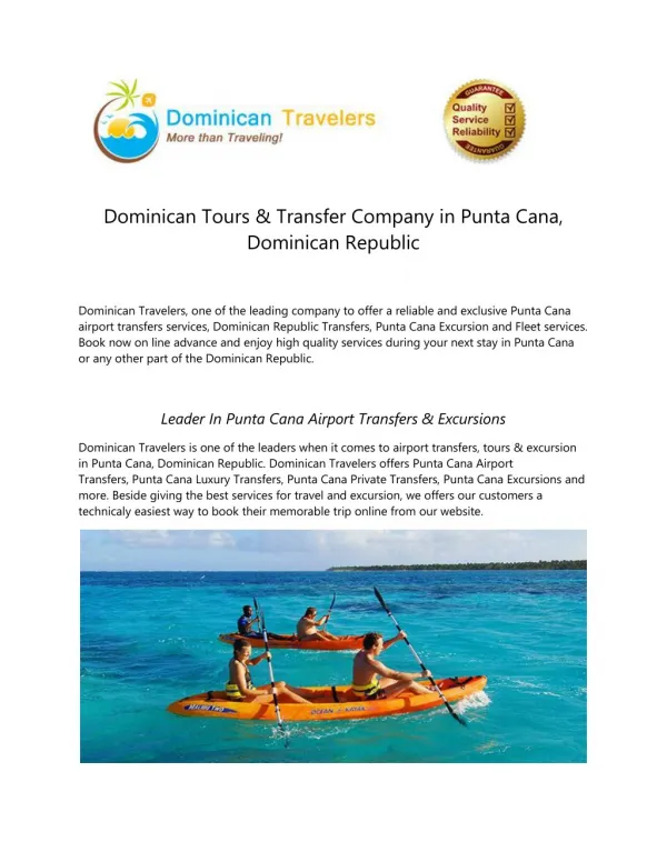 Punta Cana Airport Transfers Services