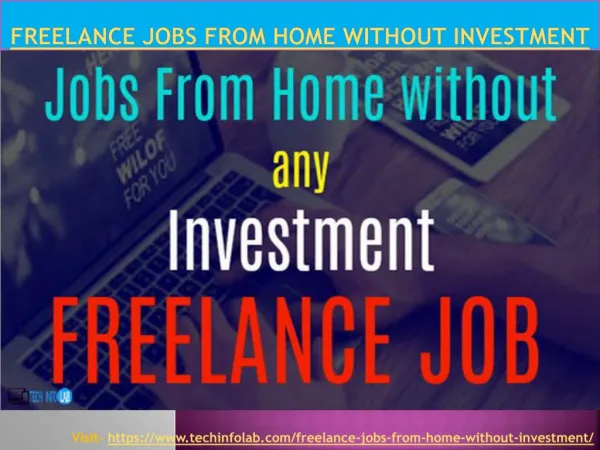 Freelance jobs from home without investment