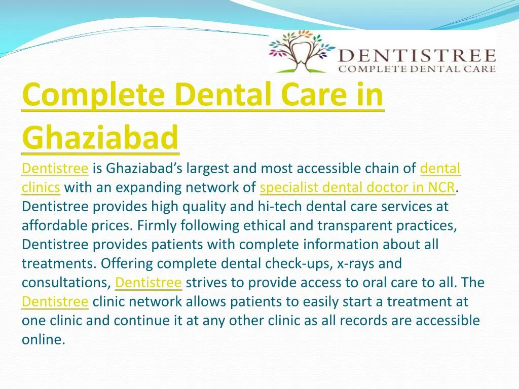 complete dental care in ghaziabad dentistree
