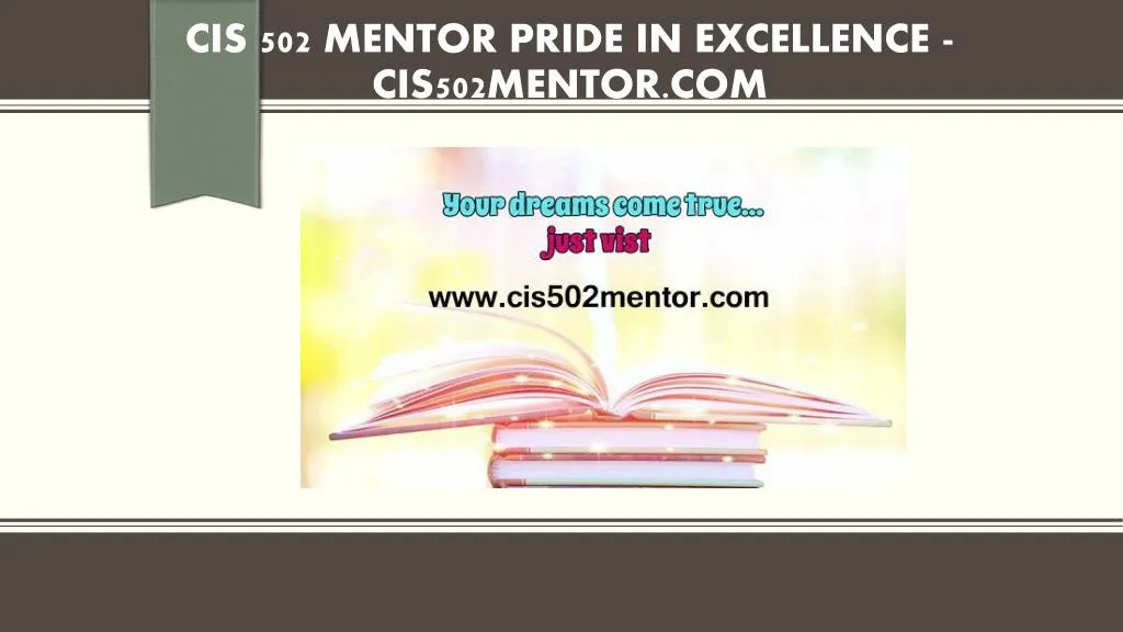 cis 502 mentor pride in excellence cis502mentor com