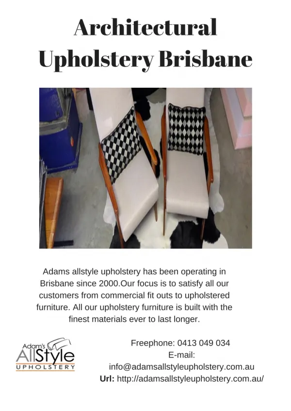 Architectural Upholstery Brisbane