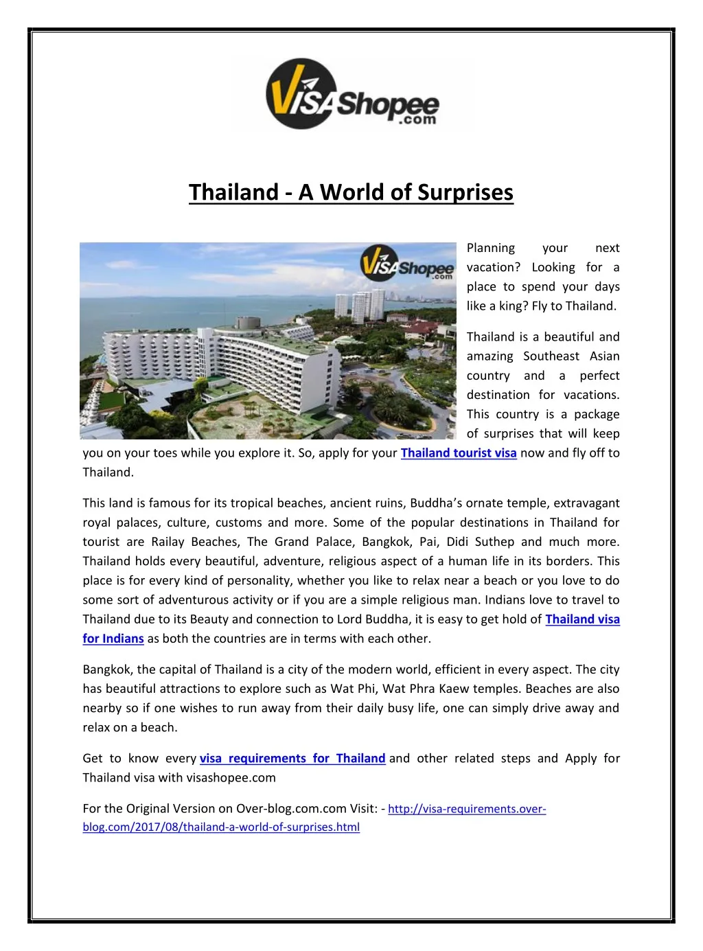 thailand a world of surprises